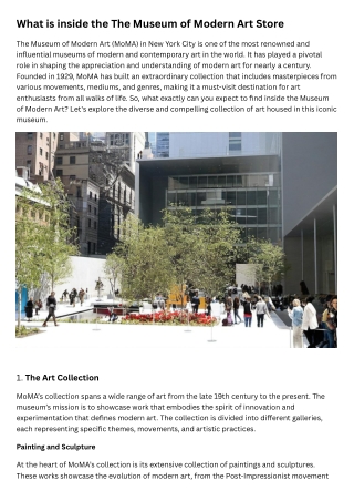 What is inside the The Museum of Modern Art Store