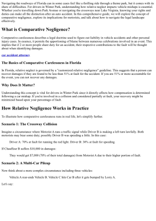 Understanding Comparative Neglect in Florida: A Guide for Winter Park Drivers