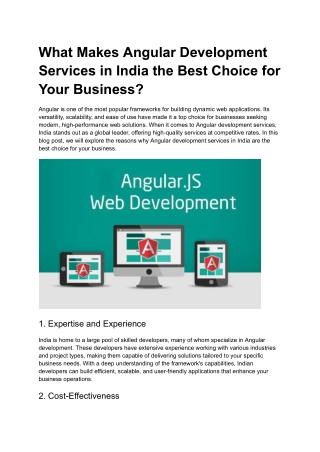 What Makes Angular Development Services in India the Best Choice for Your Business