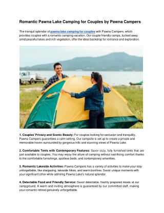 Romantic Pawna Lake Camping for Couples by Pawna Campers