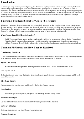 Emerson's Best Kept Secret for Quick PS5 Repairs