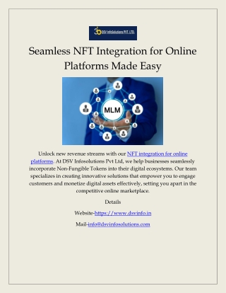 Seamless NFT Integration for Online Platforms Made Easy