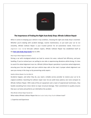 The Importance of Finding the Right Auto Body Shop16