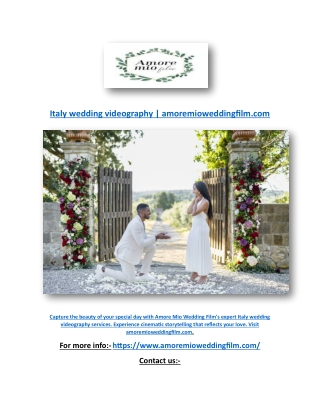 Italy wedding videography | amoremioweddingfilm.com