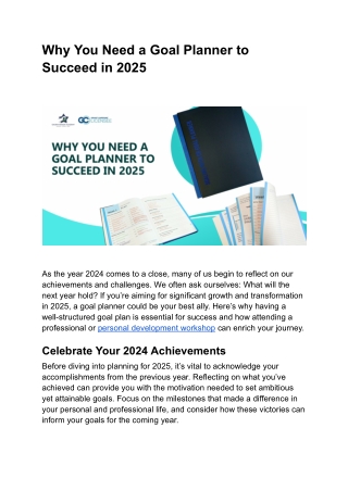 Why You Need a Goal Planner to Succeed in 2025