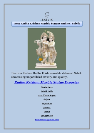 Best Radha Krishna Marble Statues Online | Salvik