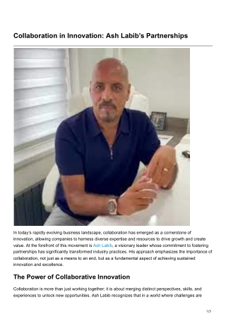 Collaboration in Innovation Ash LabibsPartnerships