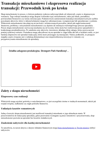 Skup nieruchomości i szybka sprzedaż nieruchomości