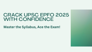Crack UPSC EPFO 2025 with Confidence
