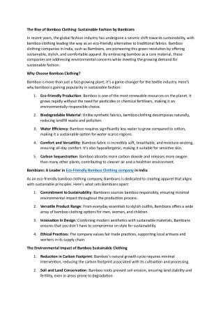 The Rise of Bamboo Clothing