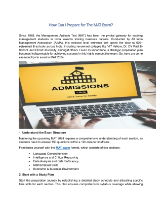 How Can I Prepare For The MAT Exam?