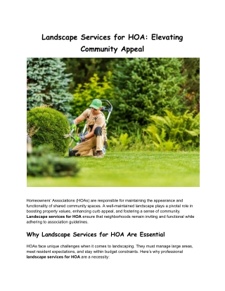 Landscape Services for HOA_ Elevating Community Appeal