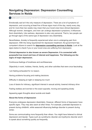 Depression Counselling