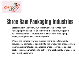 packaging and manufacturing