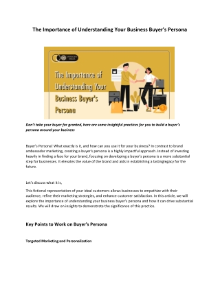 The Importance of Understanding Your Business Buyer's Persona_VM--Akash