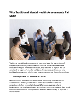Why Traditional Mental Health Assessments Fall Short