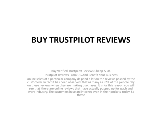 Buy Trustpilot Reviews