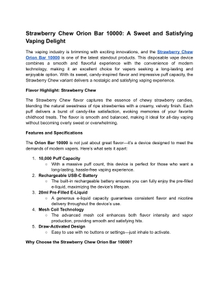 Strawberry Chew Orion Bar 10000