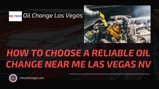 How to Choose a Reliable Oil Change Near Me Las Vegas NV