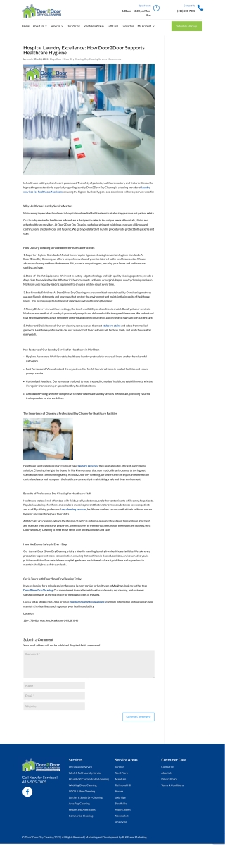 Hospital Laundry Excellence: How Door2Door Supports Healthcare Hygiene