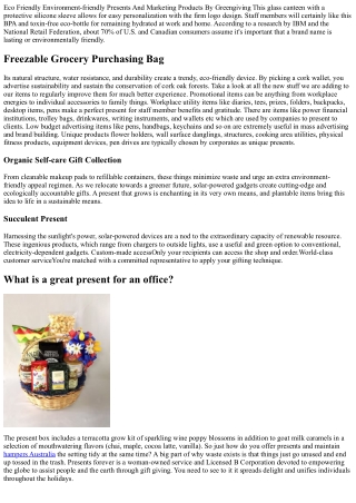 35 Ideal Environment-friendly And Sustainable Gifts Concepts 2024