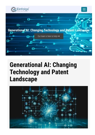 Generational AI Changing Technology and Patent Landscape