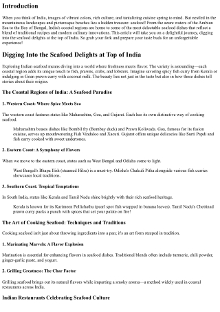 Digging Into the Seafood Delights at Top of India