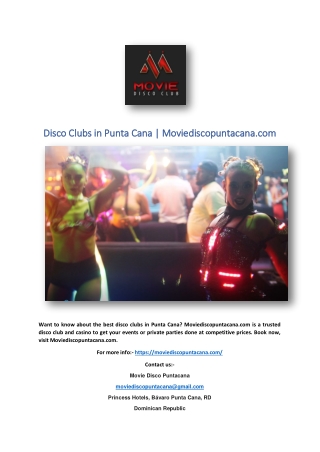 Disco Clubs in Punta Cana | Moviediscopuntacana.com