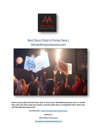 Best Disco Clubs in Punta Cana | Moviediscopuntacana.com
