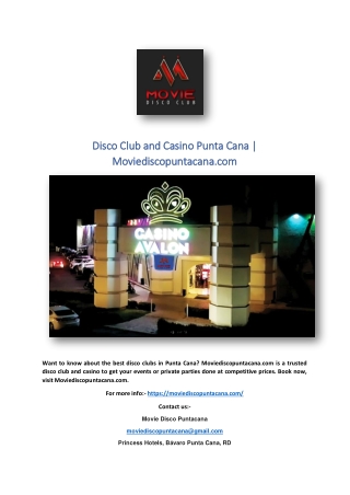 Disco Club and Casino Punta Cana | Moviediscopuntacana.com