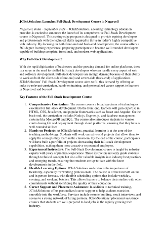 Full Stack Course in Nagercoil