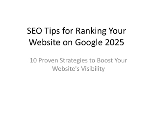 SEO Tips for Ranking Your Website on Google 2025