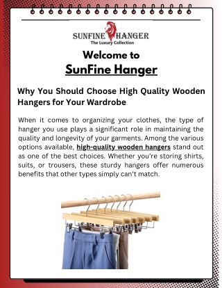 Why You Should Choose High Quality Wooden Hangers for Your Wardrobe