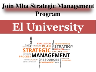 Join Mba Strategic Management Program