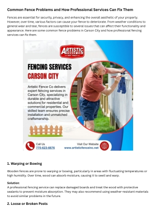 Common Fence Problems and How Professional Services Can Fix Them