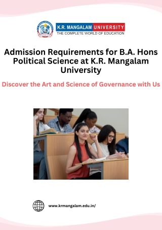 Admission Requirements for B.A. Hons Political Science at K.R. Mangalam University