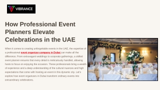 How Professional Event Planners Elevate Celebrations in the UAE