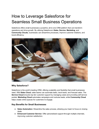 How to Leverage Salesforce for Seamless Small Business Operations