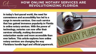Explore Online Notary Services in Florida C Andrew Management