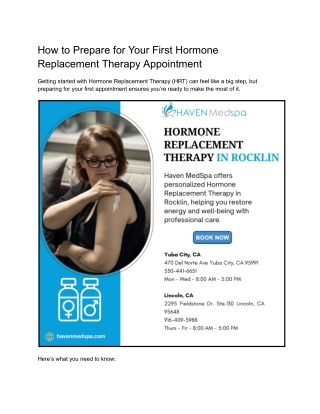 How to Prepare for Your First Hormone Replacement Therapy Appointment