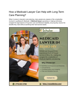 How a Medicaid Lawyer Can Help with Long-Term Care Planning