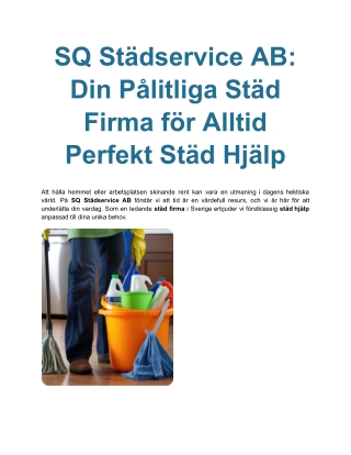 Ledande Städföretag i Göteborg