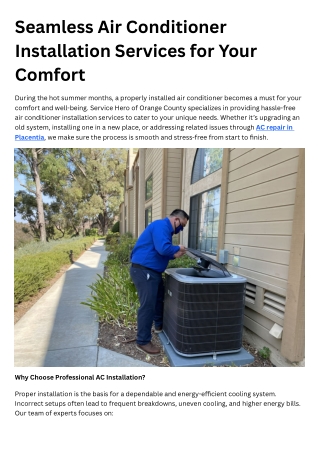 Seamless Air Conditioner Installation Services for Your Comfort