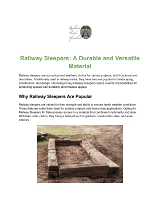 Premium Rail Sleepers for Landscaping and Construction