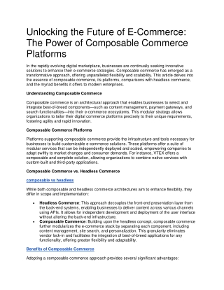 composable commerce article skillnet