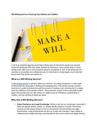 Will Writing Service_ Ensuring Your Wishes Are Fulfilled