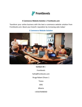 E Commerce Website Solution  Frontlevels.com