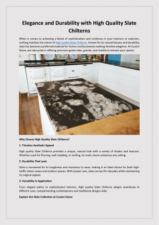 Elegance and Durability with High Quality Slate Chilterns