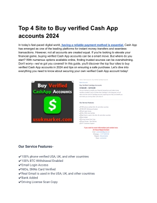 Top 100 Site to Buy verified Cash App accounts 2024