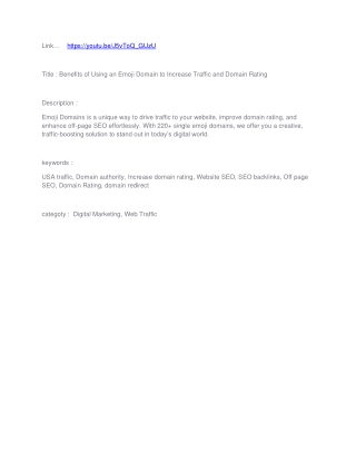 Benefits of Using an Emoji Domain to Increase Traffic and Domain Rating